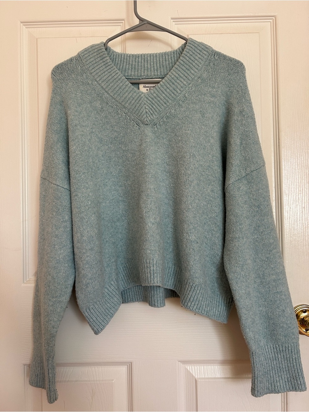 Abercrombie & Fitch Women's V-Neck Pullover Sweater - Seafoam
